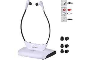 SIMOLIO Digitaler Funkkopfhörer für Fernseher Kabellos, 2.4GHz Gehörschützende TV Kopfhörer für Senioren mit Mikrofon & Ladestation, Kompatibel mit Optisch, RCA, 3.5mm AUX Verbindung, SM-823D Pro