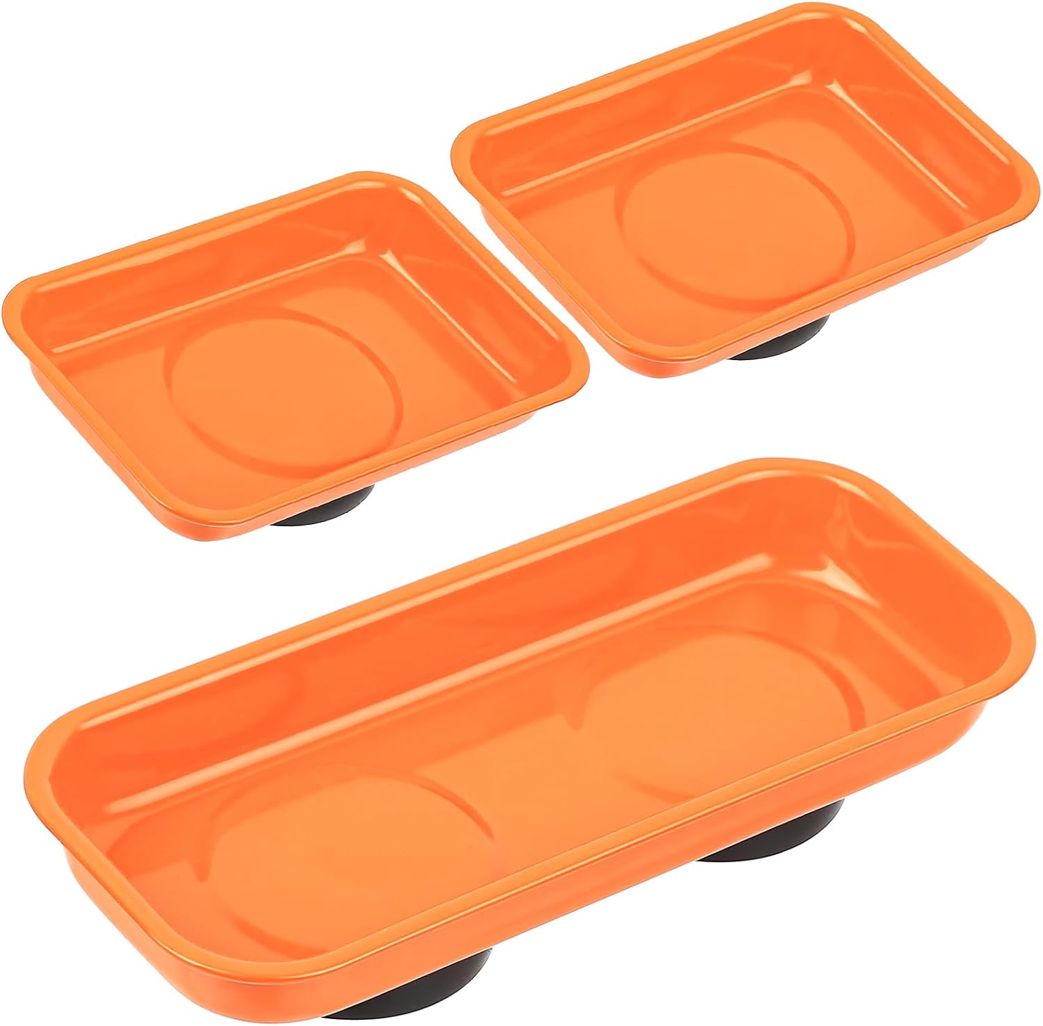 3 Pcs Bandejas Magnéticas para Tuercas y Tornillos, Bandeja Magnética de Acero Inoxidable para Piezas Herramientas Taller Mecanico Brocas Herramientas Metálicas(9,5 x 6,5 x 2,5 cm,15 x 6,5 x 2,7 cm)