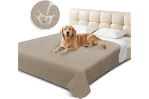 GYURO wasserdichte Hundedecke, beidseitig verwendbar, robuste Hundematte für Sofa und Bett, waschbar für Hunde und Katzen (Dunkles Khaki + Khaki, 208 * 208CM)