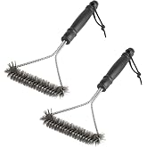 Bbtcxjs 2 adet ızgara fır&ccedil;ası, ızgara fır&ccedil;ası, 30 cm paslanmaz &ccedil;elik ızgara temizleme fır&ccedil;ası, &uuml;&ccedil;gen 360&deg; ızgara, tel fır&ccedil;a, 