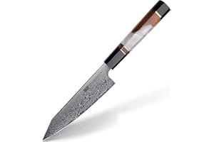 FINDKING Coltello da Cucina Utilitario da 5 Pollici, Affilato per Frutta, Solido e Bello per Taglio, Piccolo per Cucina Quotidiana e Preparazione del Cibo (Serie BLACK-ROSE)