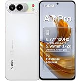 ZTE nubia Air Pro, Smartphone Free, 5G, FHD+ 144Hz AMOLED Display, 8(+12) GB RAM, 512GB ROM, Ultra Thin 6mm, Waterproof IP69,