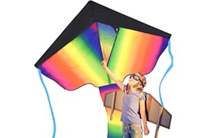 SUN KITES Huge Rainbow Kite for Children and Adults - Very Easy to Fly Kite - Stable In Low Winds - Great Outdoor Toy for Beginners