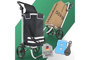 ‎HEIMFLEISS Heimfleiss® Einkaufstrolley klappbar mit 56L Volumen | Einkaufswagen klappbar mit 50kg Traglast | Leichte Einkaufstasche mit Rollen | Hackenporsche Shopping Trolley Groß mit Kühlfach