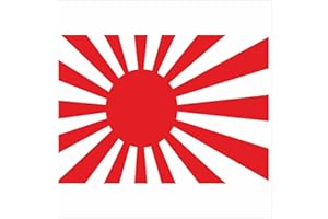 JINTORA Adesivo per auto - Bandiera di guerra del Giappone - 140x99 mm - JDM - Die cut - Auto - finestra - laptop - Tuning - rosso