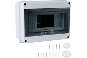 ZAKAZAKA Verteilerkasten Aufputz, IP65 Sicherungskasten Aufputz für 8 Module, Hutschienengehäuse, Verteiler Kleinverteiler Aufputz für Gärten, Famiglia, Feuchtraum