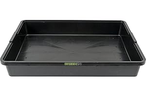 GREEN24 Profi Gewächshaus-Wanne XL565 wasserdicht für Pflanzen, Gewächshäuser und Garten, 56,5 x 41,5 x 8,5 cm, schwarz, für Innen und Außen