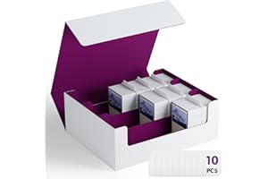 ZLCA Trading karten aufbewahrungsbox für TCG Karten, Triple MTG Card Deck Box hält 1800+ Karten, PU Leder Magnetverschluss Card Deckbox für Magic Commander Yugioh Sports Cards(White&Purple)