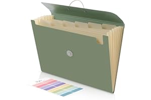 ‎SKYDUE SKYDUE Dokumentenmappe A4, Fächermappe A4 Mit 7 Fächern & Gummizug, Mappe/Ordner/Ordnungsmappe/Folder Für Für Büro, Schule & Zuhause(MoosGrün)