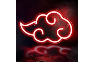 EXOOHOUO Led Cloud Light Neon Sign - Anime Gifts for Gamer Birthday, USB Powered Cloud Night Light with Dimmer Switch for Boys Bedroom Gamer Room Man Cave Party Wall Decor（Red）