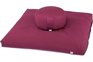 Bodhi - Set da meditazione ECO | Cuscino Rondo + Zabuton, Melanzana (faretro)