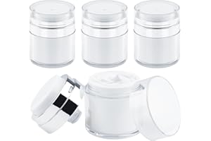 YSSGJK 4 Stück Airless Pumpspender Cream Spender, 30ml Creme Pumpspender Leer Nachfüllbar Pump Behälter, Nachfüllbare Cosmetic Cream Jar, Tragbarer Reise Vakuum Pumpflasche Behälter