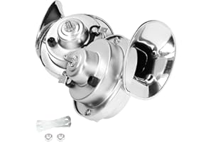 MOLY MAGNOLIA 2PCS Super Loud Train Horns, Car Air Electric Snail Double Horn, 12V Waterproof Air Horns Replacement Kit, Automotive Accessories Universal for Car, Motorcycle, Truck, Bike, Boat (Silver)