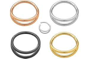 365 Sleepers G23 Titanio unisex doppio segmento incernierato BCR anello elica trago setto clicker naso labbro orecchino ad anello body piercing gioielli