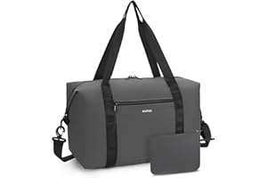 ECOHUB für Ryanair Handgepäck Tasche 40x20x25, Perfekt für Neue Ryanair Reisetasche Handgepäck Flugzeug 40x30x20, 2-Stück Faltbare Travel Bag, Reißfest & Lleicht Cabin Bag, Weekender Tasche(Grau)