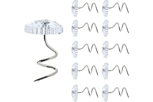 Qrity 50Pcs Twist Pins, Bed Sheet Quilt Sofa Cushion Clip Fixer, Transparent Heads, Twist Spiral Pins for Slipcovers of Couch Sofa Bed