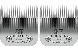 AUDOC 2 Pack 3F Detachable Pet Dog Grooming Ceramic Blades,Compatible with Heiniger,Andis,Oster A5,Wahl KM-10 Series,Size 3F Blade 1/2-Inch 13MM Cut Length