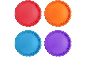 Enzyluxe 4 PCS Can Lids for Fizzy Drinks,Silicone Beverage Can Lids, Can Covers,Tin Can Covers eusable Silicone Can Lids for Drinks Bottle Caps for Beer, Wine, Soda