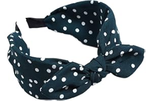 ANGELKISS ValianhAgen Damen-Haarreif mit Schleife, gepunktet, breites Band, für Damen Schwarzes Grün