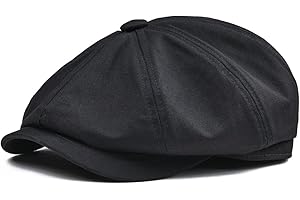 BOTVELA Men's 8 Piece Newsboy Flat Cap 100% Cotton Gatsby Ivy Golf Cabbie Hat