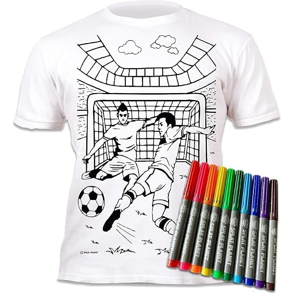 T-shirt Sirène à Colorier Splat Planet – 10 Feutres Lavables – Réutilisable à L’infini – Cadeau Créatif