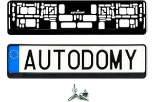 Autodomy Pack 2 Unites Support Plaque Immatriculation Voiture 520x110 mm + 4 Vis | Supports Plaque Immatriculation Auto | Valable pour Toute Voiture | Support Fixation pour Plaque Immatriculation