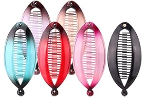 NITAIUN Pack of 6 Banana Clips Hair Clips Banana Fish Combs Fish Clips Banana Clip Hair Tinted Comb Handle Size 14 cm for Women Girls (Pack of 6)