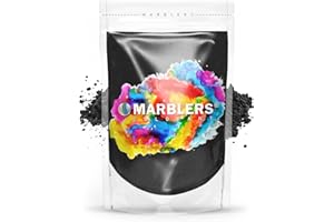 MARBLERS Cosmetic Grade Natural Mica Powder [True Black] 3oz (85g) | Pearlescent Pigment | Dye | Non-Toxic | Vegan | Cruelty-Free | Eyeshadow, Nail Polish, Bath Bomb | Soap, Slime, Candle, Resin