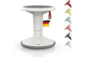 ‎INTERSTUHL Interstuhl UPis1 - ergonomischer Sitzhocker mit Schwingeffekt - höhenverstellbar - Hocker mit rutschhemmender Standfläche & Kippschutz - Bürohocker (Grauweiß, UP Junior)