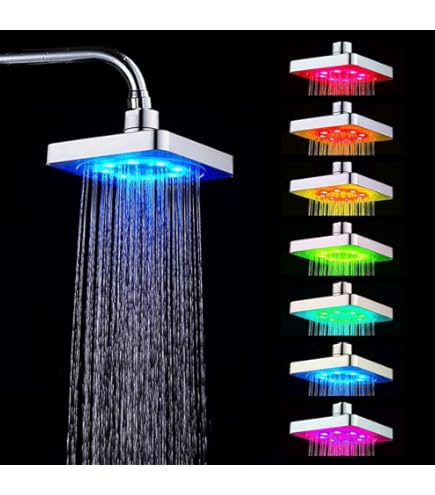LEDGLE LED Douchekop met Van Kleur Veranderende LED Handdouche, 7 Kleuren Licht Automatisch, Instelbare Waterstroom