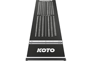 KOTO DARTS KOTO - Dartteppich Oche Carpet Checkout 285 x 80 cm Dartmatte zum Schutz des Bodens & der Dartpfeile, Mit Score-Indikation & Oche