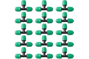 FULAIERGD 15 Stück Teichbewässerung 1/2 Zoll Vinylschlauch (1/2 "ID x 0,65" AD) Anti-Drop-Qualitätsfitting (passt 13 mm ID) Kontermuttern Anschlüsse (15 Stück T-Stück)