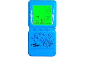 HLF Grand écran de la console de jeu en brique vintage rétroéclairage vert intégré 23 jeux multimodes classiques rétro - vitesse et difficulté réglables cadeaux de Noël alimentés par 2 piles AA (Blue)