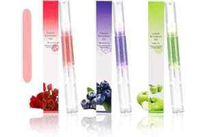 MESCHETT Stylo à huile à cuticules,Stylo à huile de nutrition 3PCS avec lime à ongles,Huile à cuticules pour ongles,Cuticule à l’huile pour ongles pour réparer les ongles fissurés et secs