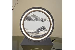 DKIIL NOIYB Immagine artistica con sabbia mobile, pittura artistica con sabbia, decorazione con movimento liquido, paesaggio di sabbia 3D in profondità del mare, pittura a sabbia rotonda in vetro,