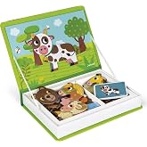 Janod - MagnetiBook Animals - Part Educational Magnetic Game Teaches Fine Motor Skills and Imagination - Suitable for Ages 3 