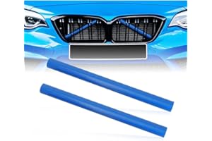 Bynome Grille Insert Trims Stripe Front Grille Trim Stripes Cover Fit for V Brace Covers Grille Cover Guard Accessories for 1 2 3 4 5 6 7 Series,F20 F22 F30 F32 G30 G32 G11 G12 (2Pcs Blue)