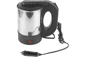 IGTOPS 500ml LKW Wasserkocher Edelstahl, 24V Reisewasserkocher Zigarettenanzünder Wasserkocher, Auto Camping Reise Wasserkocher Schnelles Aufheizen LKW Kettle