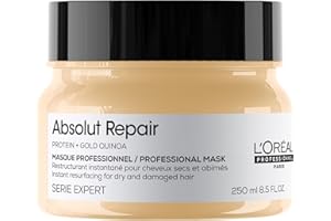 L'ORÉAL PROFESSIONNEL PARIS L'Oréal Professionnel, Masque Restructurant Instantané, Cheveux Secs & Abîmés, Nourrit & Répare la Fibre, Protège & Apporte Brillance, Enrichi en Protéines de Blé, Absolut Repair, Serie Expert, 250ml