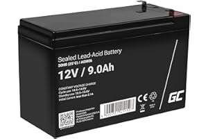 Green Cell AGM 12 V 9 Ah akumulator ołowiowy VRLA akumulator ołowiowy akumulator zastępczy akumulator żelowy akumulator odporny na cykle Unbemann UPS | UPS | akumulator zapasowy, AGM06