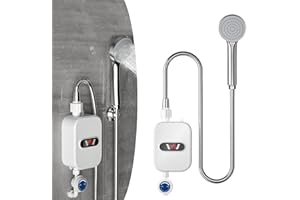 WMLBK Mini Elektrische Durchlauferhitzer 3500W Wasserhahn mit Duschkopf & LED-Anzeige,220V IPX4 Wasserdicht Schnelle Erwärmung Konstante Temperatur Durchlauferhitzer für Küche Bad