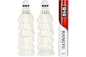 JACMKEON 12 Pack Duck Feather Badminton Shuttlecocks Badminton Balls with High Stability and Durability for Training or Outdoor Sports