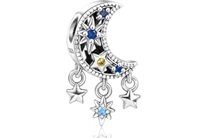 NUNUYAYA Charms Abaloriosde Cuentas Plata de Ley 925 con Circonita Cúbica Flower Clips Brithday Friends Charms Colgante Compatible con Niña Mujer Europeo Pulsera Collar