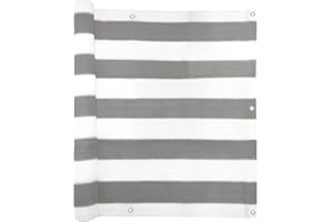 jarolift Balkonbespannung Basic, Balkon Sichtschutz Windschutz Sonnenschutz Balkon-Verkleidung, Atmungsaktiv, 500 x 75 cm Grau/Weiß