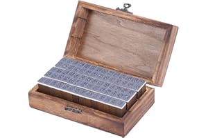 YPSelected Vintage Style Wooden Rubber Alphabet Letters Number Stamps (70pcs Set of Handwriting Style)
