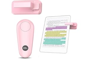 GEKVIVE RF Remote Control Page Turner for Kindle Paperwhite Scribe Oasis, Clicker Page Turner for iPad Tablets Reading Novels Taking, Phone Camera Video Record Triggers Remote, Light Pink