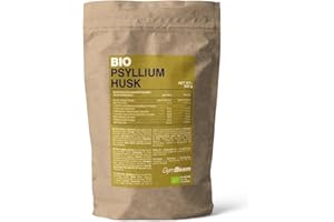 GymBeam Psillio BIO 300 g, Fibra Naturale, Adatto per i Vegani, Aiuta la Digestione e Favorisce la Perdita di Peso, Prebiotico per la Salute Intestinale