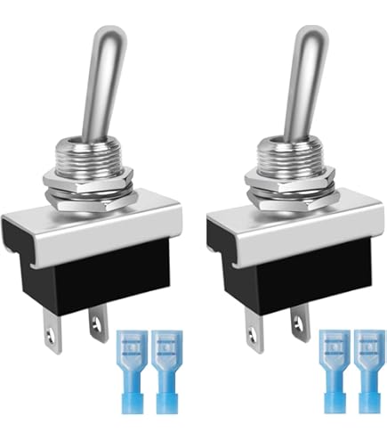 Interruttori A Levetta Auto 3 Pin - 2 Pezzi Con LED Blu | SPST ON/OFF 20A 12V-24V