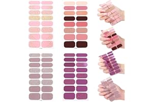 ZOPJUMA 4 Pezzi Adesivi Unghie Copertura Completa Tinta Unita Smalto Adesivo Nail Stickers Full Cover Decalcomanie Autoadesivi Adesivi Unghie Copertura per Decorazione Nail Art Tinta Unita