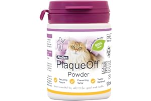 ProDen PlaqueOff 40g Powder for Cats, 100% Natural Tooth Care Powder, Protects Against Bad Breath, Helps with Tartar and Plaque